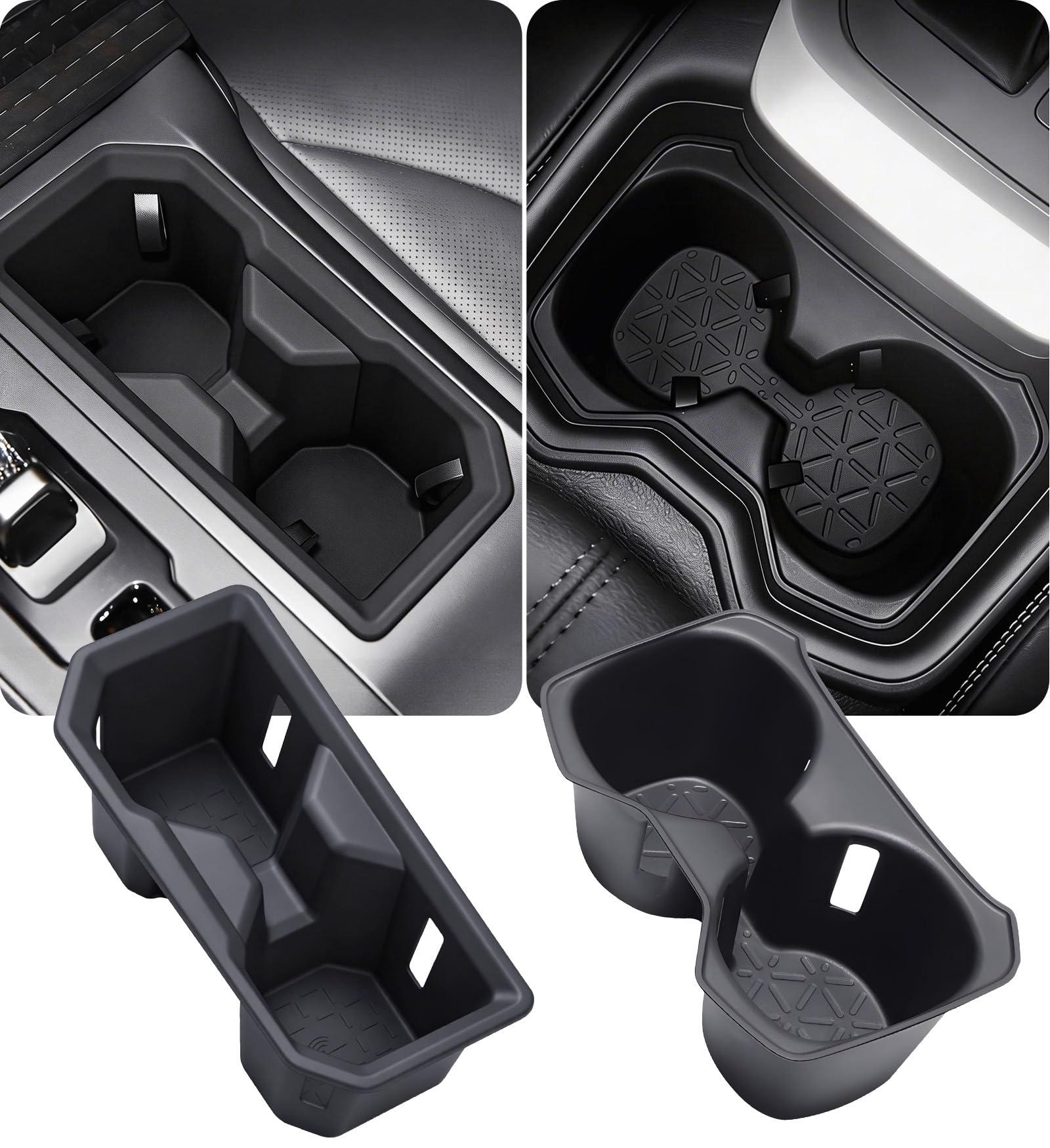 1st &amp; 2nd Row Cup Holder Inserts for Toyota RAV4 2026, Center Console Interior Accessories Front &amp; Rear Cup Holders Covers Protector for 2026 RAV 4, Black