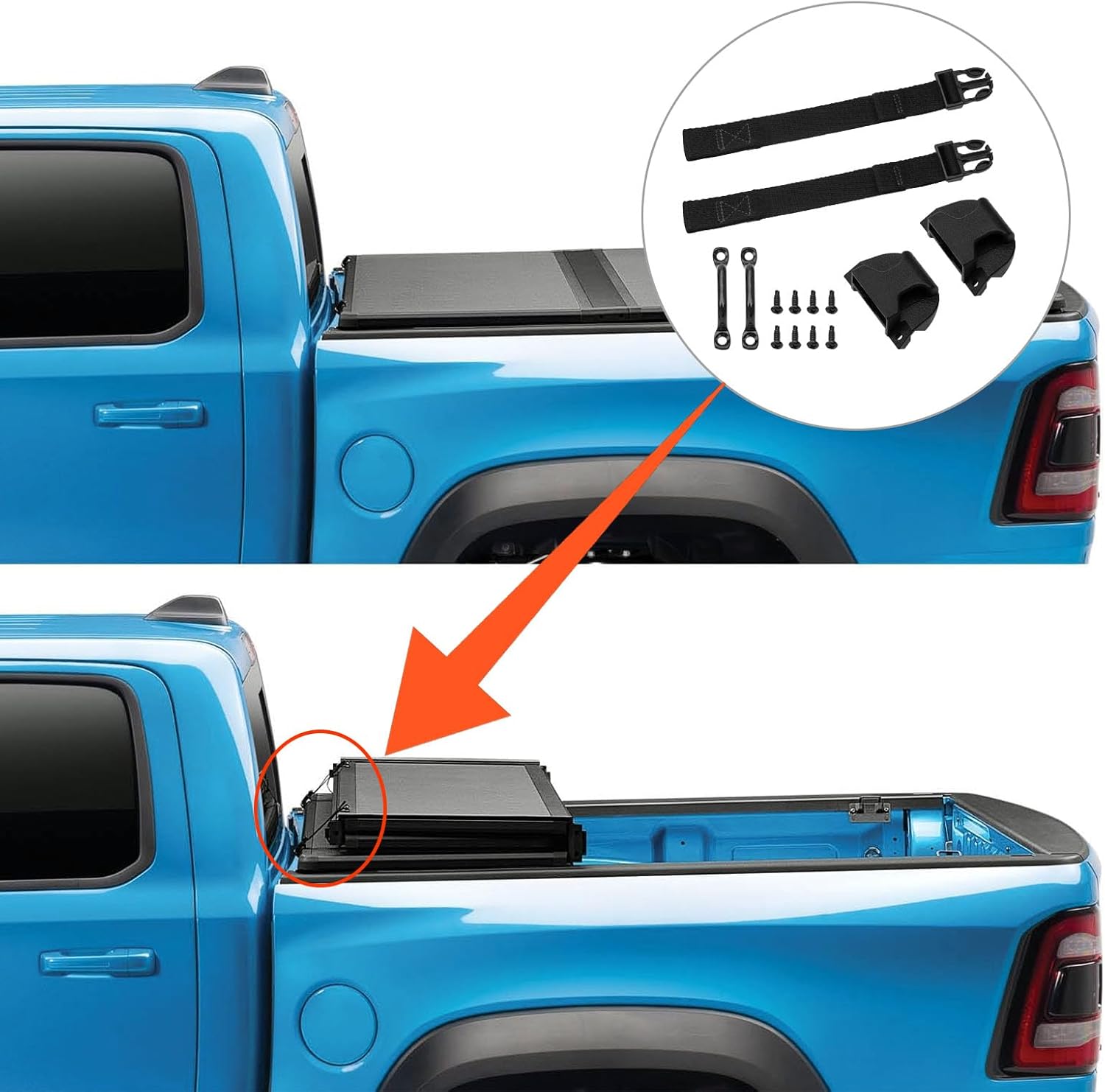 Bed Cover Buckle/Strap Assembly Replacement for Backflip 356A0002 - Bottom Side Kit