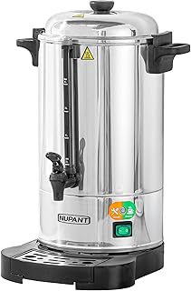 NUPANT Commercial Coffee Urn 50 Cup/8L Coffee Dispenser with Upgraded Percolator, Double Wall 304 Stainless Steel Hot Water Urn Beverage Dispenser, Keep Warm Large Coffee Maker for Catering Party