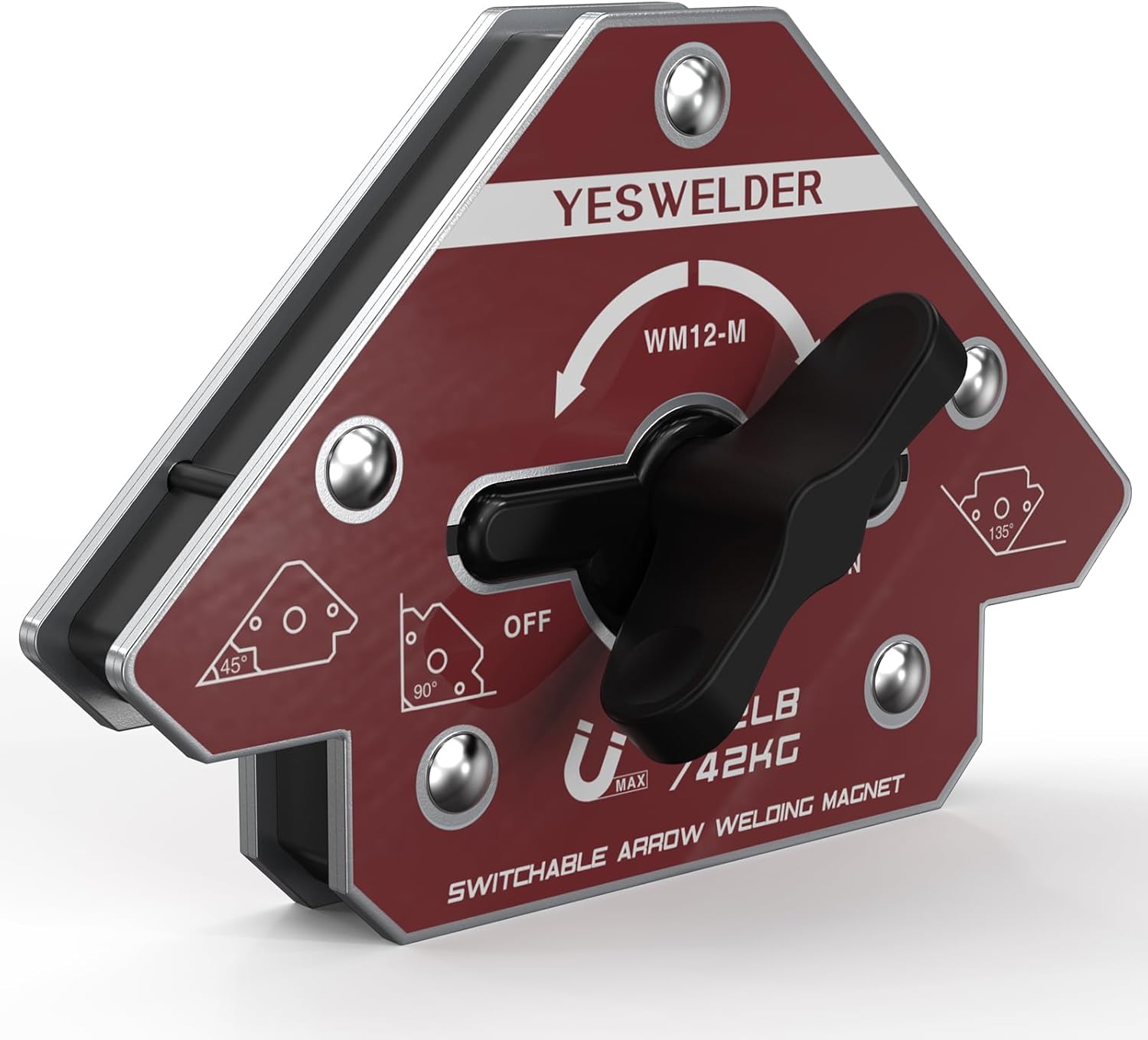YESWELDER Switchable Welding Magnet 92LB On/Off Switch Arrow Magnetic Welding Holder, Holding Power Welding Accessory