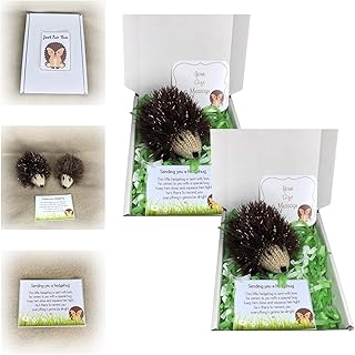 Mini Knitted Hedgehog,Fluffy Brown Hedgehog Decoration Knitted,Little Hedgehog Knitted Animal Decoration,Small Knitted Hedgehog Toy,Knitted Hedgehog Toy,Furry Animal Christmas Ornament (2PCS)