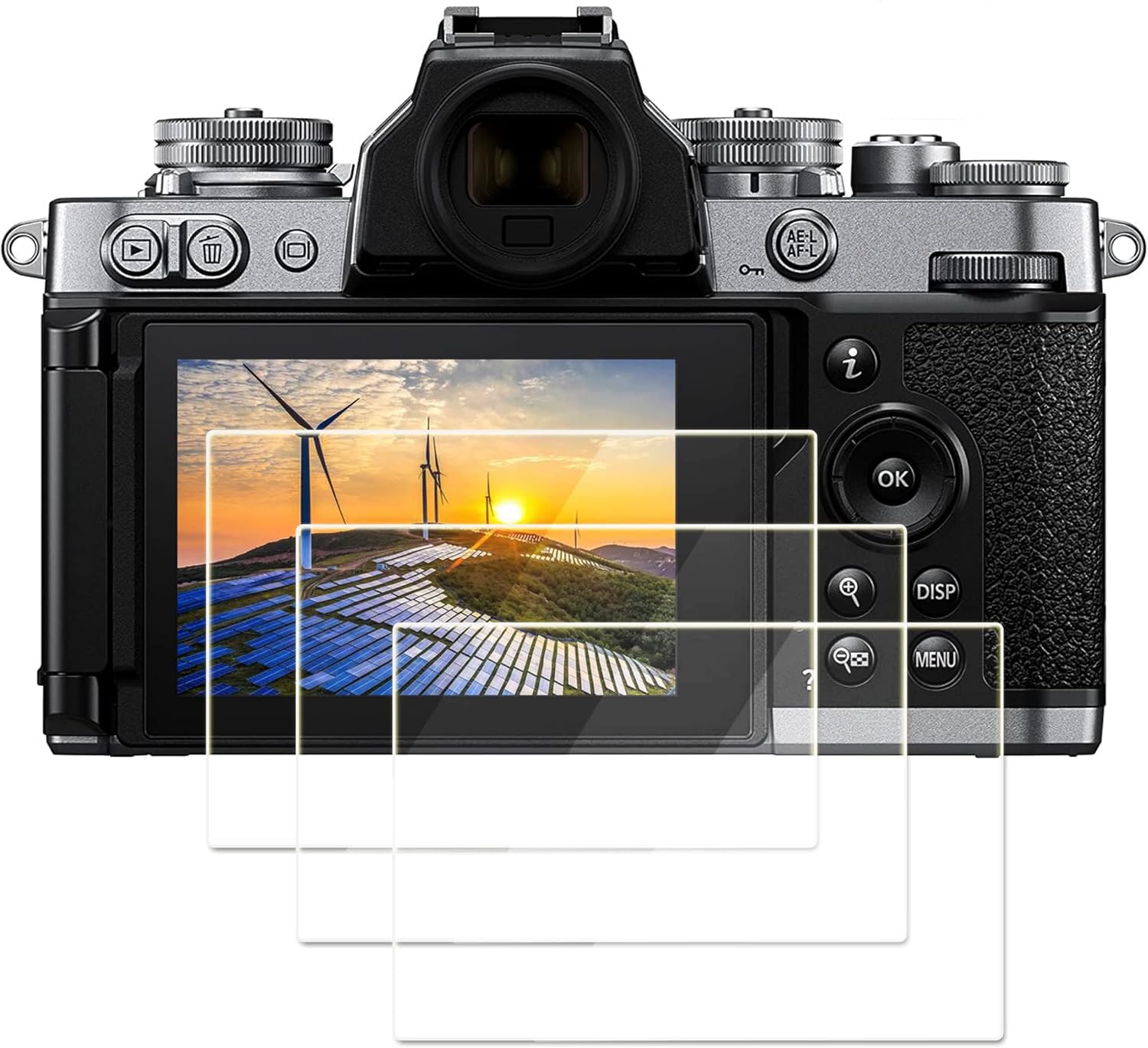 PCTC Zfc Screen Protector Compatible with Nikon Z fc ZFC DX-Format Mirrorless Camera, 3 Pack 0.3mm 9H Hardness Tempered Glass Screen Cover Flim, 2*