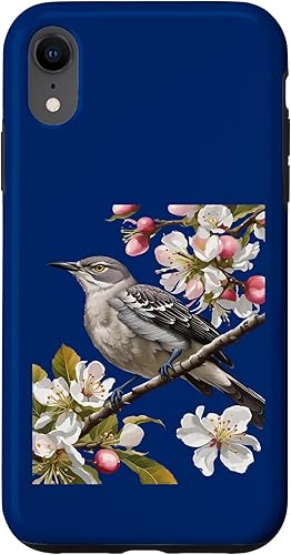 Arkansas Northern Mockingbird Surrounded by Apple Blossom Case for iPhone XR