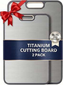 Titanium Cutting Board for Kitchen, Double Sided Chopping Board Set