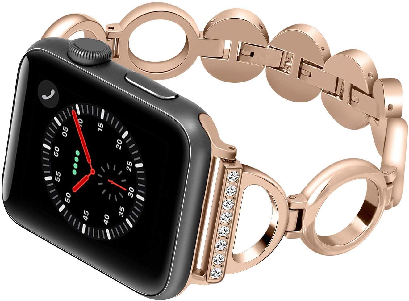 KADES Compatible for Apple Watch Band 42mm Women, Jewelry Bracelet for Apple Watch Band 44mm Series 4 iwatch Bands 42mm Womens (Ring, Rose Gold)