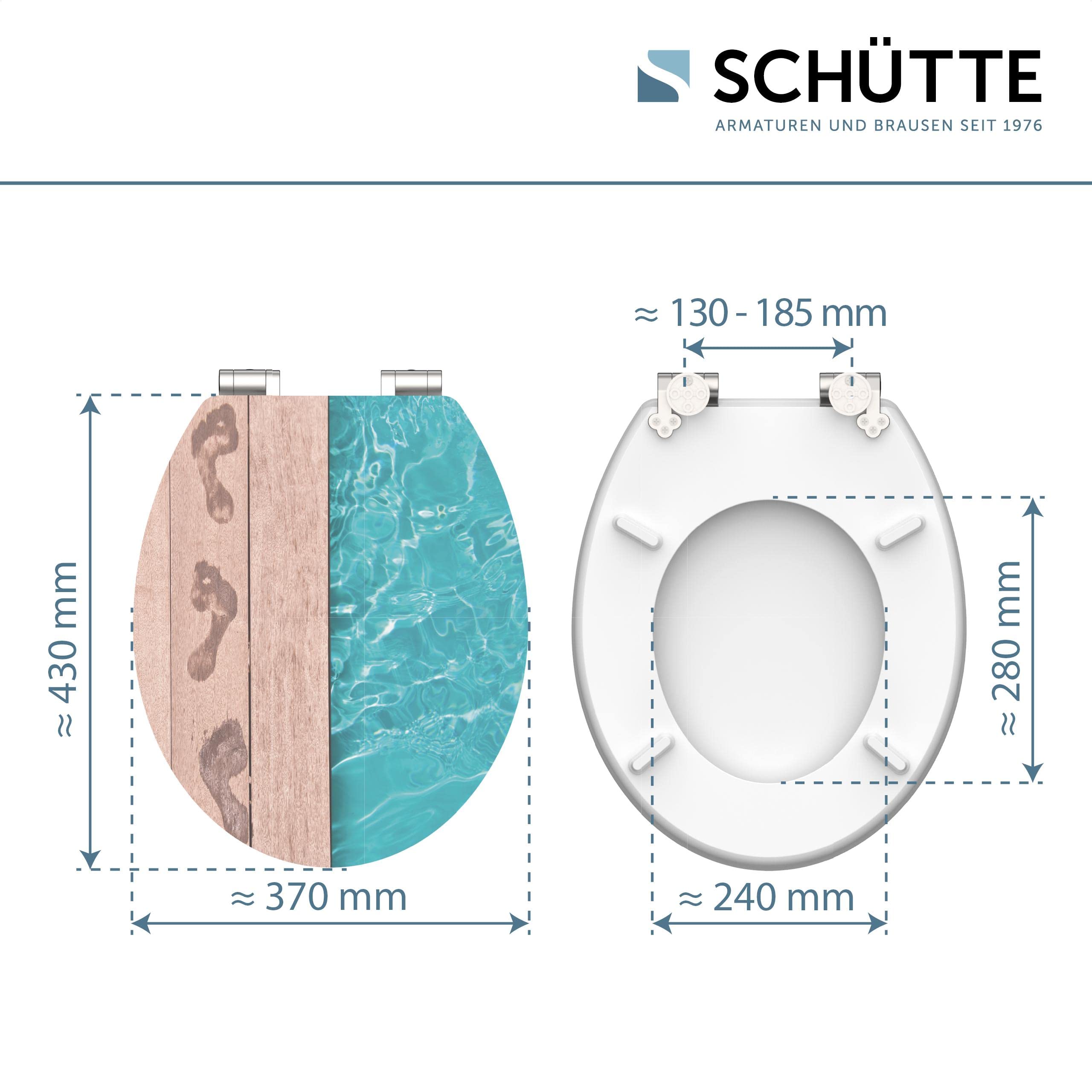 SCHÜTTE 80539 - Sedile copriwater in MDF con anima in legno High Gloss, motivo Poliside, con abbassamento automatico