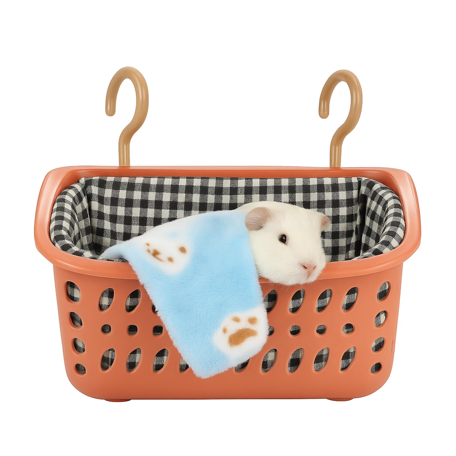 JWShang Rat Hammock for Cage - Small Animal Hanging Basket Bed with Sturdy Hooks, Cozy Pet Rat Cage Accessories for Guinea Pig Chinchilla Sugar Glider Ferret (Pink, S)