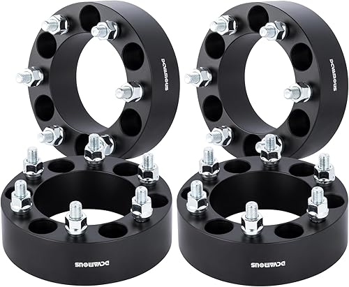 DCVAMOUS 4 espaciadores de rueda negros de 6 x 5.5 de 2 pulgadas con pernos de 14 x 1.5 compatibles con Chevy GMC 6 Lug 6x139.7 para Silverado