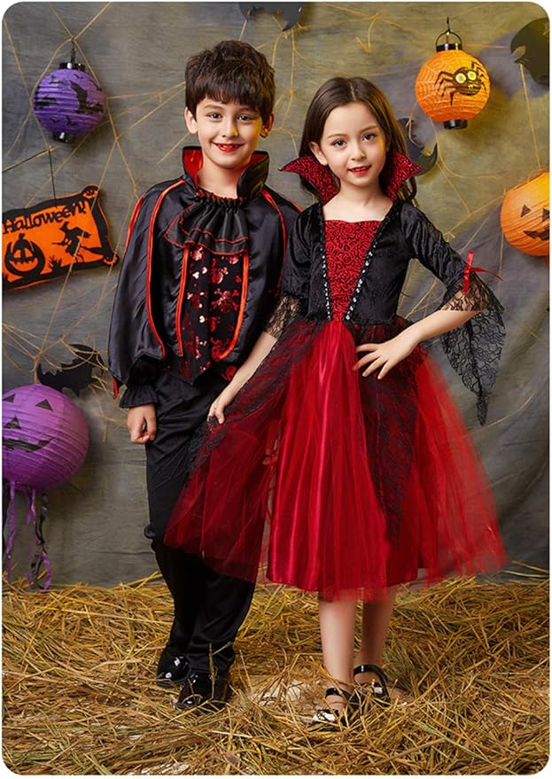 正式的 Atashopemfay ハロウィン 仮装 子供 吸血鬼 魔女 悪魔 コスプレ衣装 女の子 男の子 キッズコスチューム パーティー 110cm Latam Tech