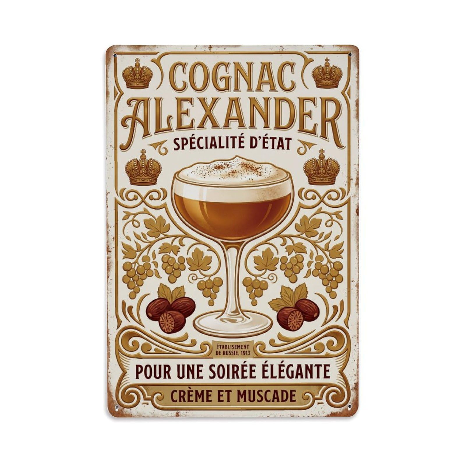 Alexander Photogenic Drink Metal Tin Sign Plaque Wall Decor for Cafe, Club Bar, Office, Home Garden Metal Poster 8x12Inch