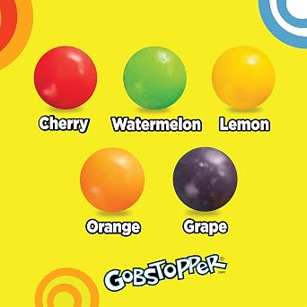 Wonka Everlasting Gobstopper, Candy, Jawbreaker Candy, 1.77 oz (24 ct) | Color-changing layered jawbreakers, assorted flavors, long-lasting, on-the-go, movie night, party, sharing, nostalgic