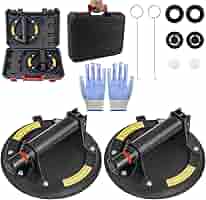 HARDTWERK Multifunctionele zuignap (set van 2) zuignap 100 kg draagkracht - plaatlifter & glaslift met ergonomische en stabiele handgreep - zuignap / glazen zuiger zwart voor professionals