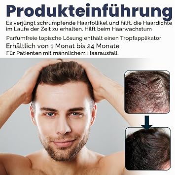 Liquid Extra Strength Hair Growth Agent for Men 5% Topical Solution Hair Growth Serum Against Hair Loss and Thinning Hair Includes Drip Applicator