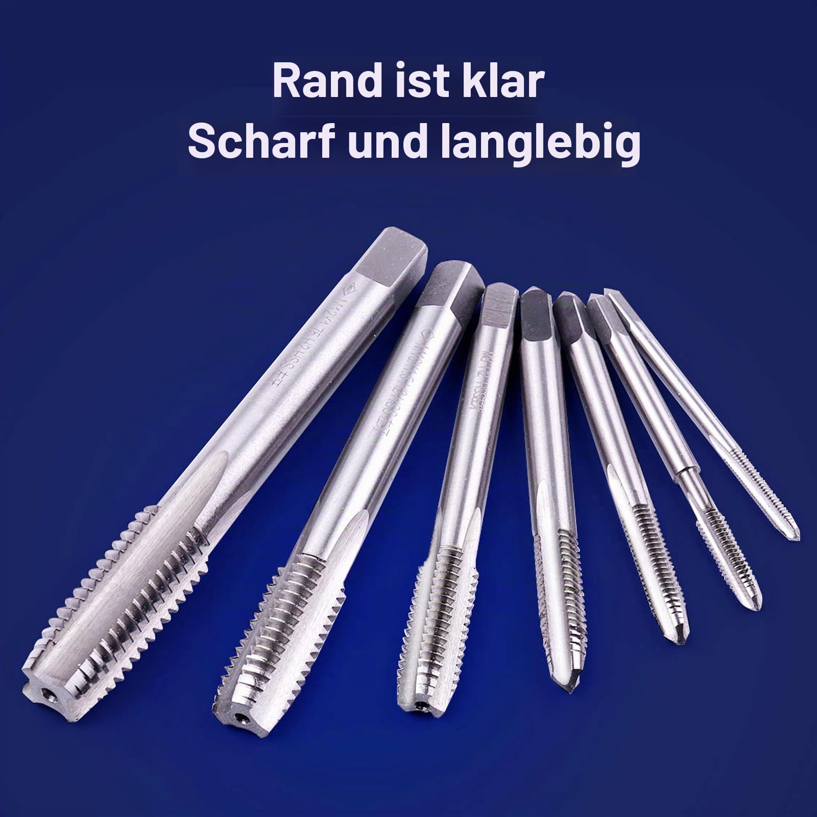 ATOPLEE 7 Stück HSS 6542 Metrischer Linksgewinde Gewindebohrer Satz, M3 M4 M5 M6 M8 M10 M12