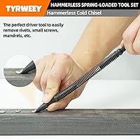 Vista 7 de Juego de 5 piezas de fijador de uñas de doble cabeza y punzón central de doble cabezal y removedor de pasador de bisagra, perforador de agujero