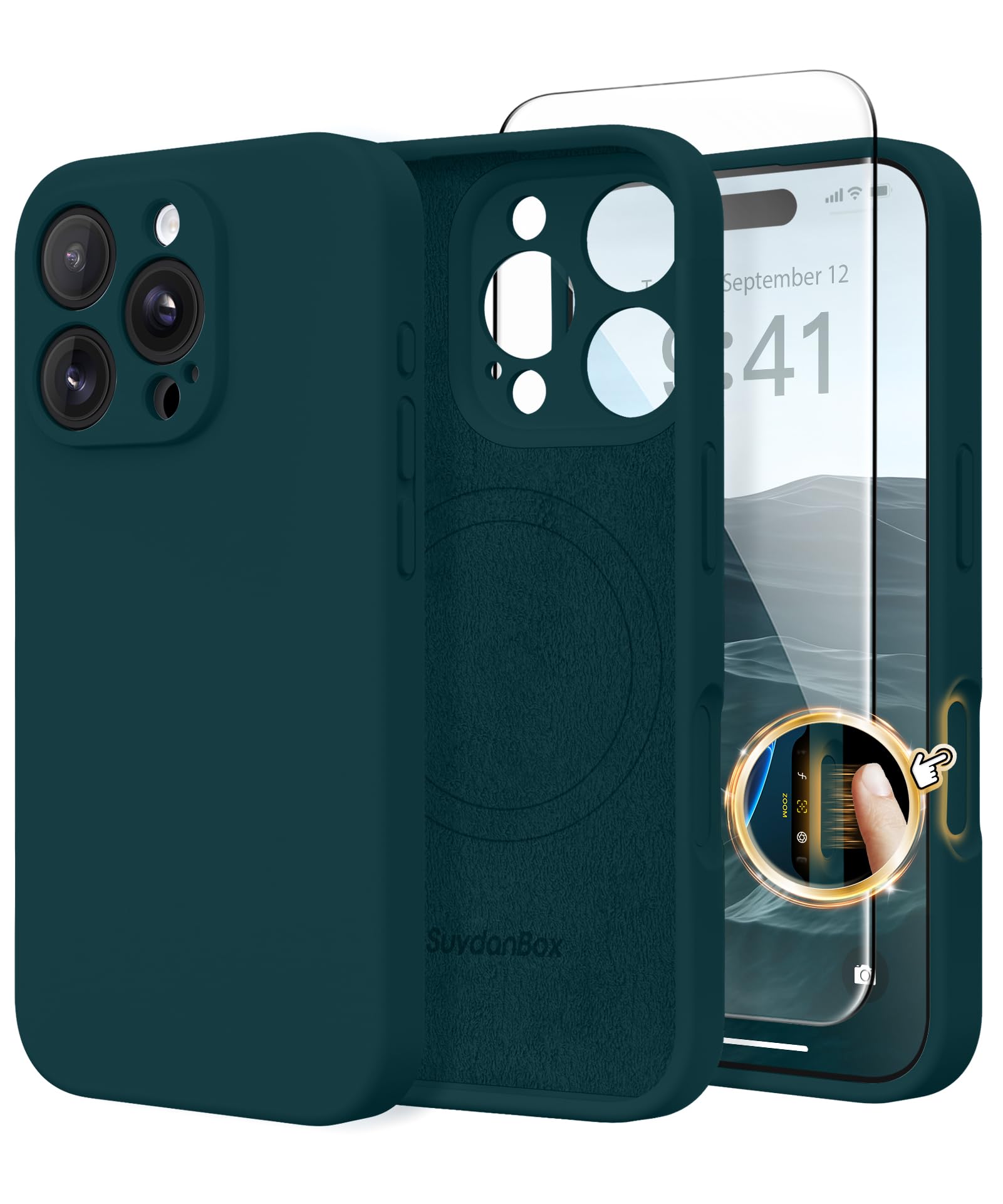 Magnetic for iPhone 16 Pro Case Silicone Deep Blue