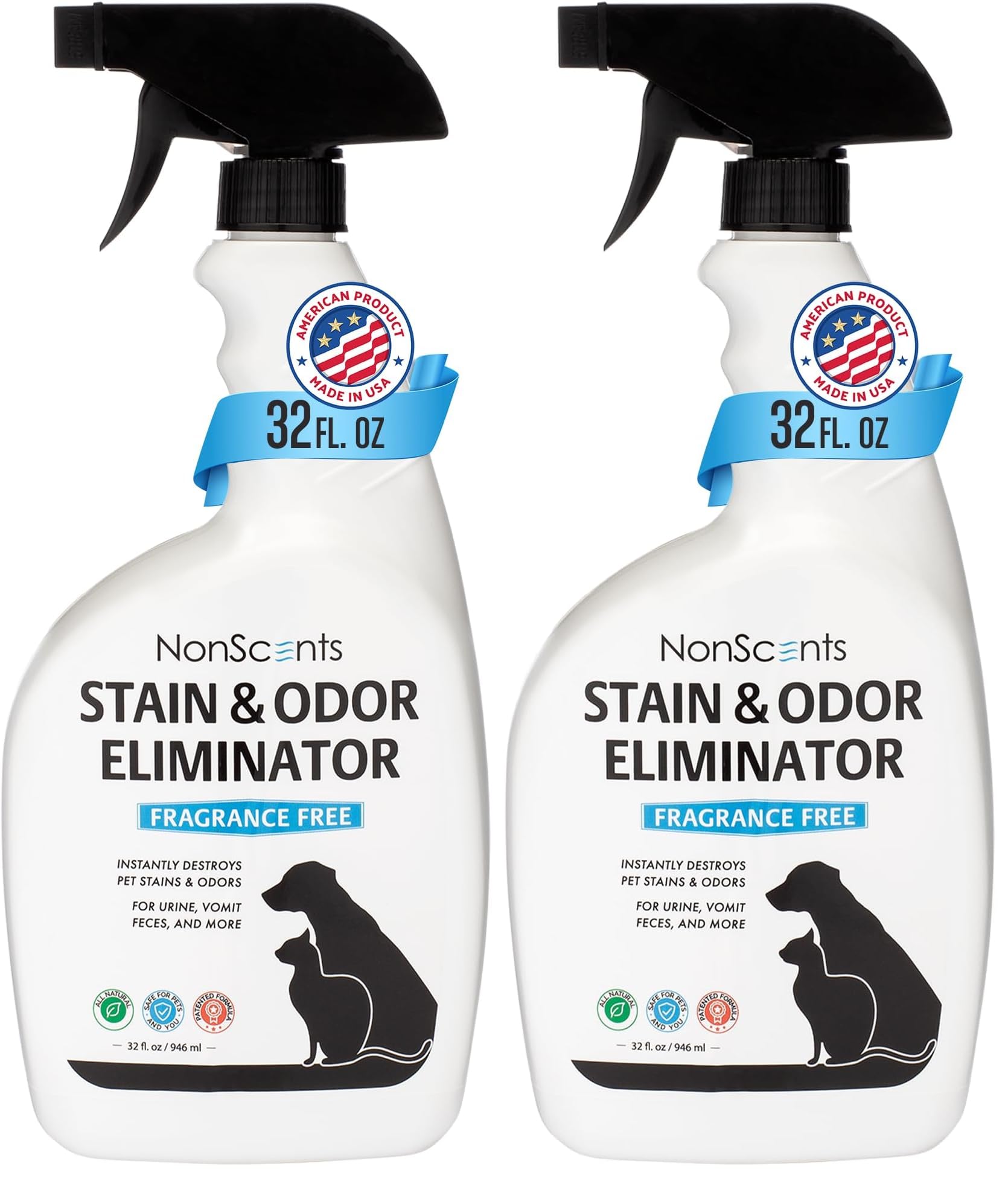 NonScents Stain &amp; Odor Eliminator - For Dog and Cat Urine - 32 oz - 2 Pack