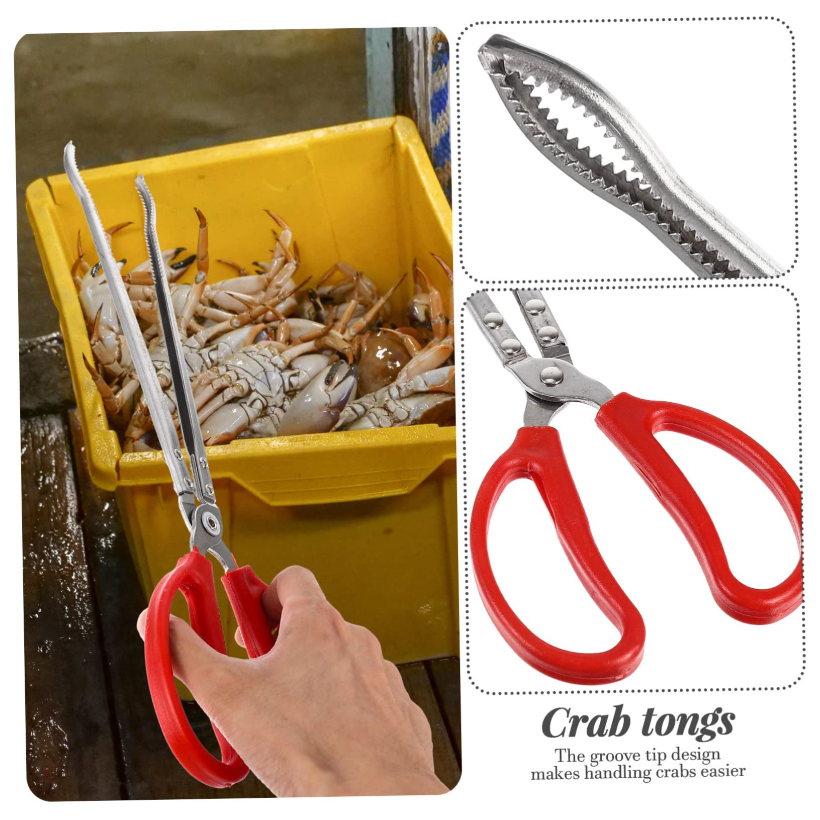Tragbare Fischzange aus Edelstahl und Abs Leichte Lange Multifunktionsclip für Grill und Outdoor Praktisches Anglerzubehör zum Greifen von Fisch und Krabben