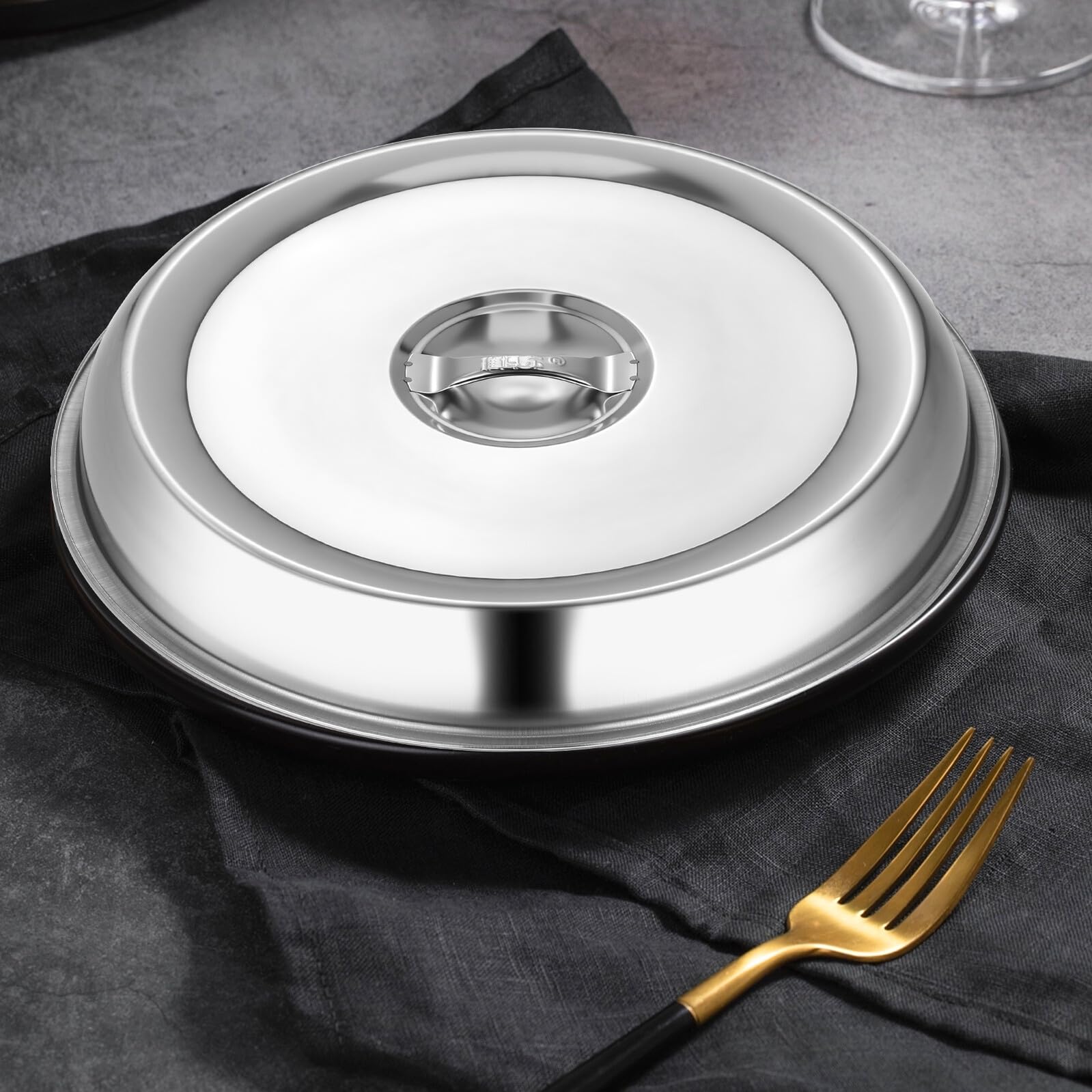 Copertura in Acciaio Inossidabile 3 Pezzi Copri Vivande Tondi Cucina Domestica e Ristorante Protezione Alimentare per Bistecca e Piatti