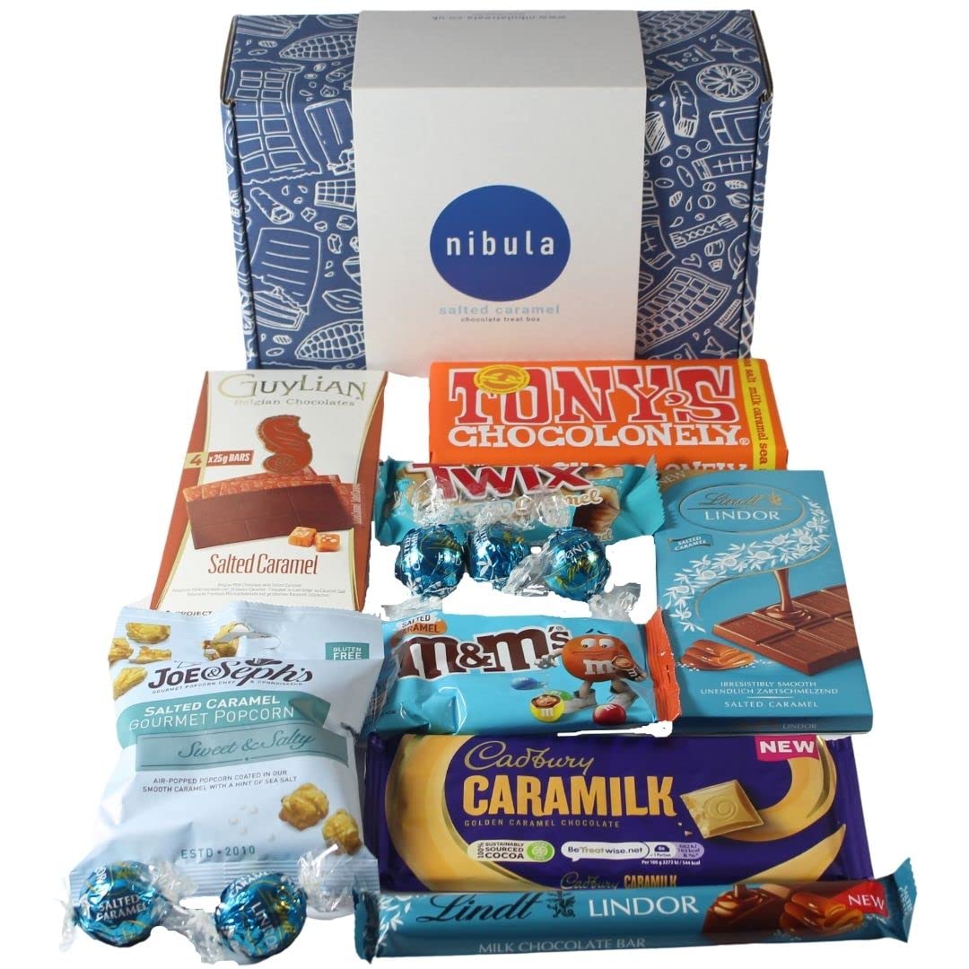 Salted Caramel Chocolate Gift Hamper Selection Box Nibula Treats with Cadbury Caramilk