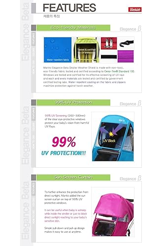 Miniatura 2 de Manito Elegance Beta Stroller Protector meteorológicocubierta de lluvia (negro)