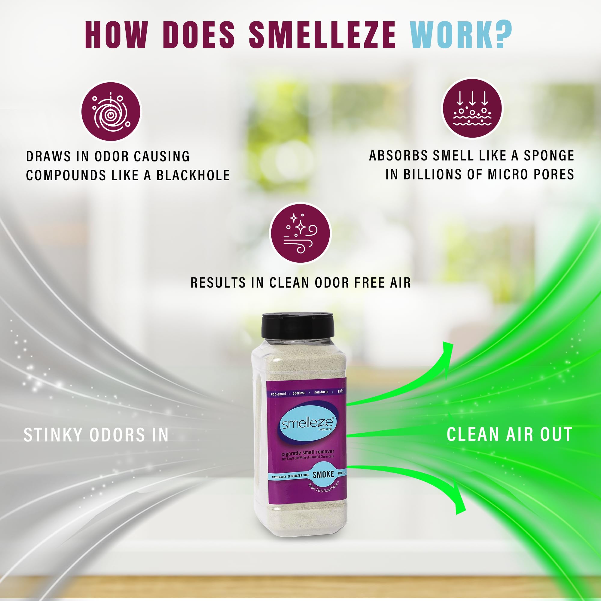 best cigarette smell eliminator Amazon.com: SMELLEZE Natural Cigarette Odor Eliminator Deodorizer: 2 lb.  Powder Removes Smoking Stink : Health & Household