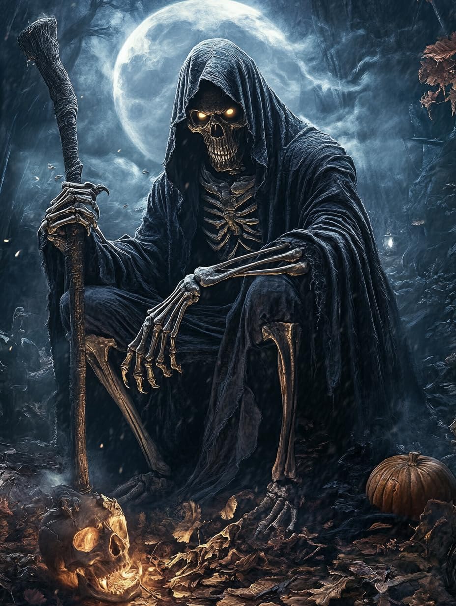 5D Grim Reaper Diamond Art 12x16 Inch Full Drill Diamond Painting Kits for Adults & Beginners - DIY Art Crafts for Relaxation and Home Wall Decor 200