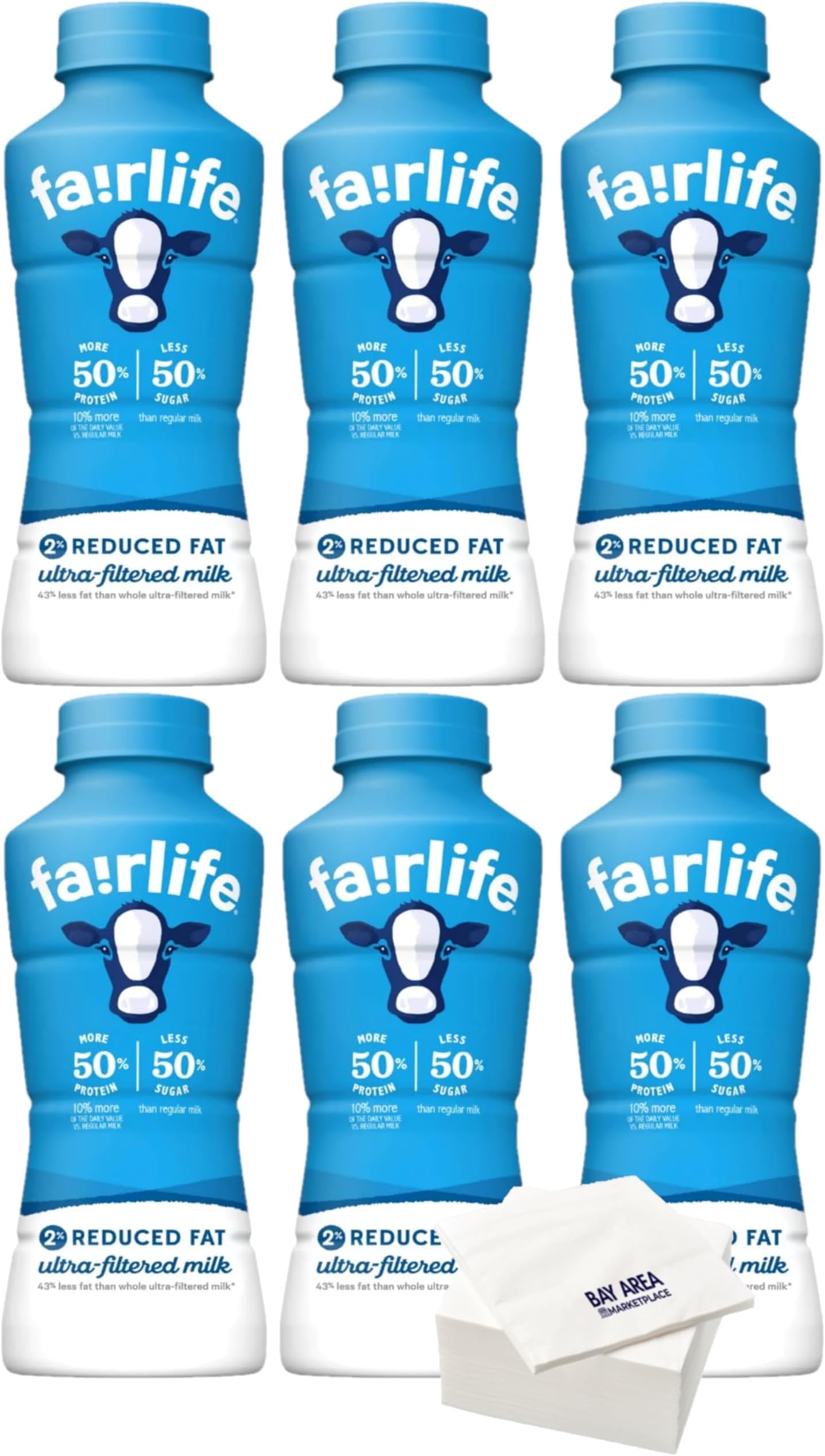 Fairlife Ultra Filtered Milk, Reduced Fat Milk, 14oz Bottles, Pack of 6 (Original)