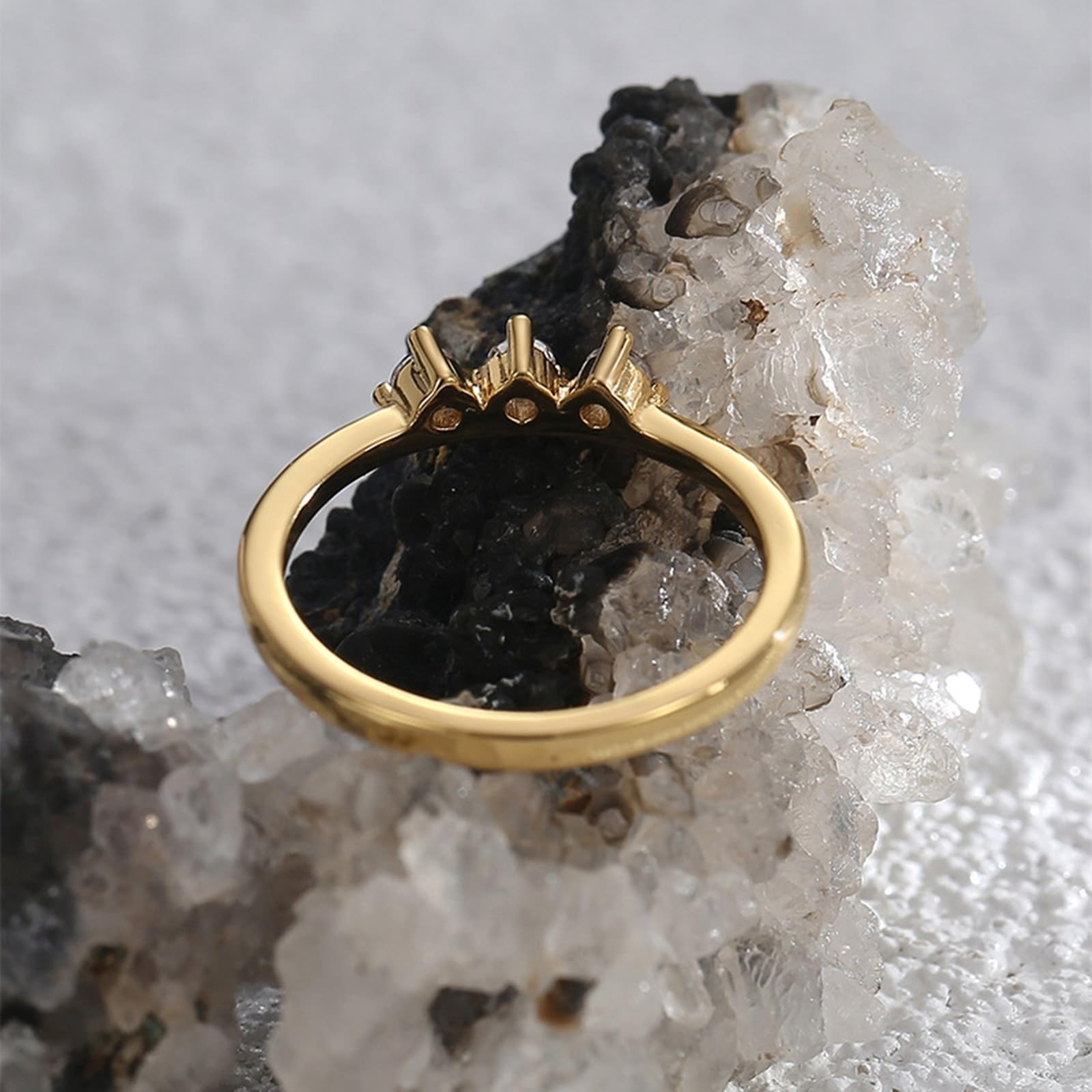 9 Karat/14 Karat/18 Karat Gelbgold Fingerring Damen Moissanit Weiß, Eternity Ring Empfindlich