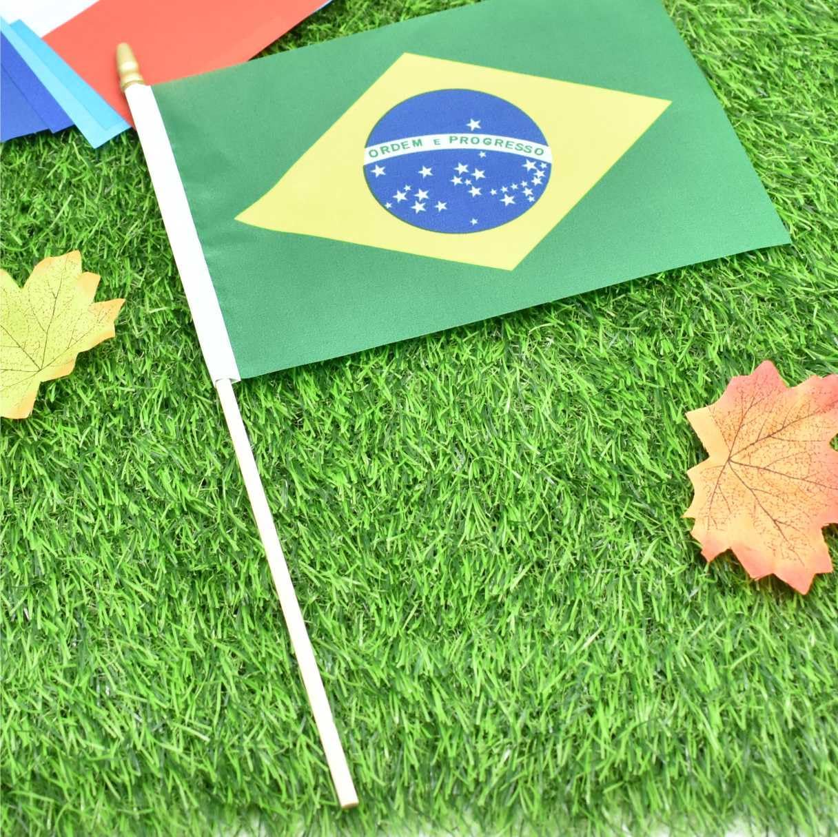 25Pack Small Brazil Flag Handheld Mini Brazilian Flag on Stick 5x8 Inch image 4