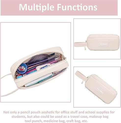 Miniatura 5 de AO ALI VICTORY Mochila para mujeres y niñas, conjunto con estuche para lápices de 15.6 pulgadas, mochila escolar para computadora portátil, mochila