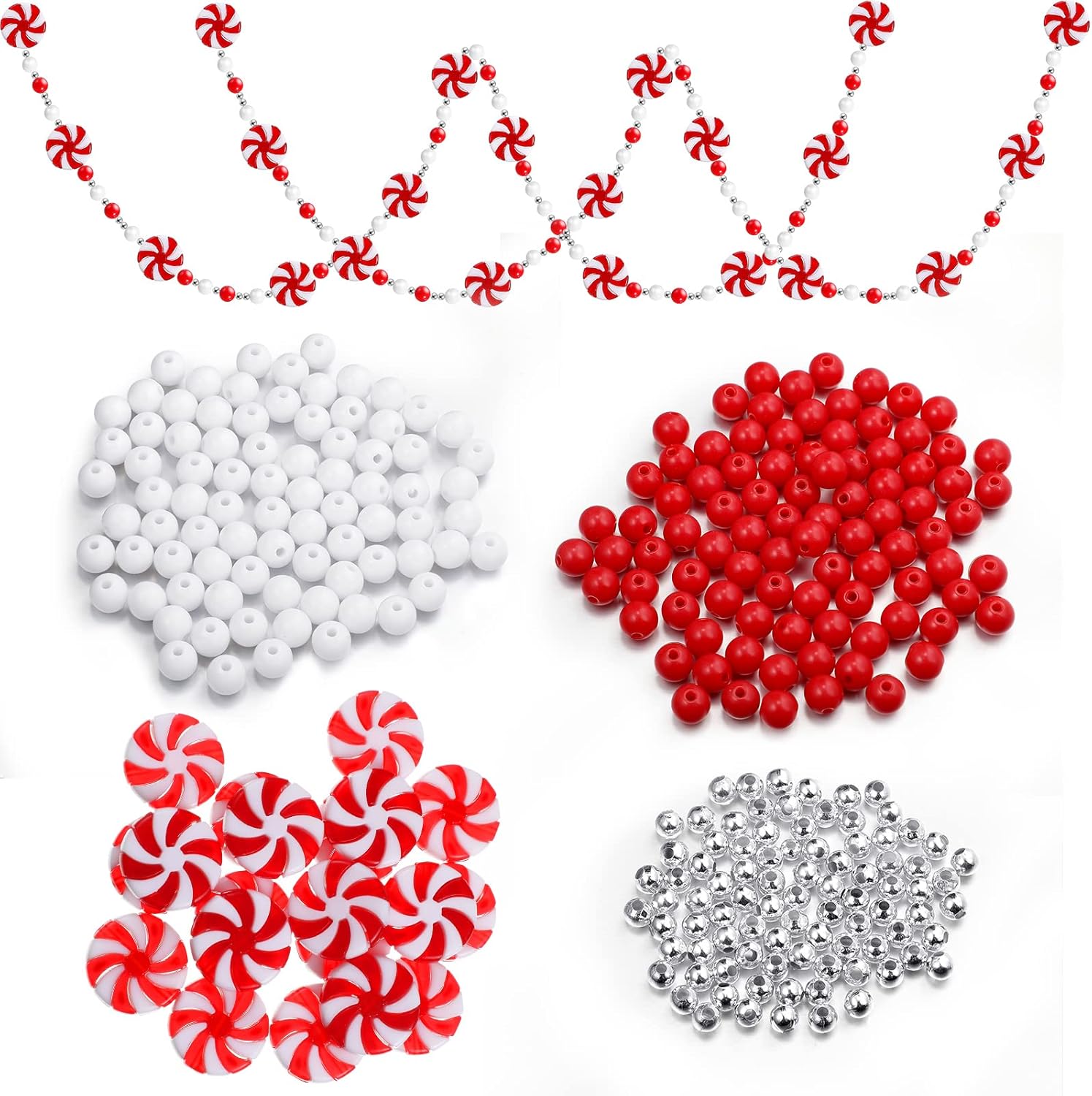 Nosiny 721 Pcs Peppermint Garland Christmas Candy Garland Peppermint Candy Garland