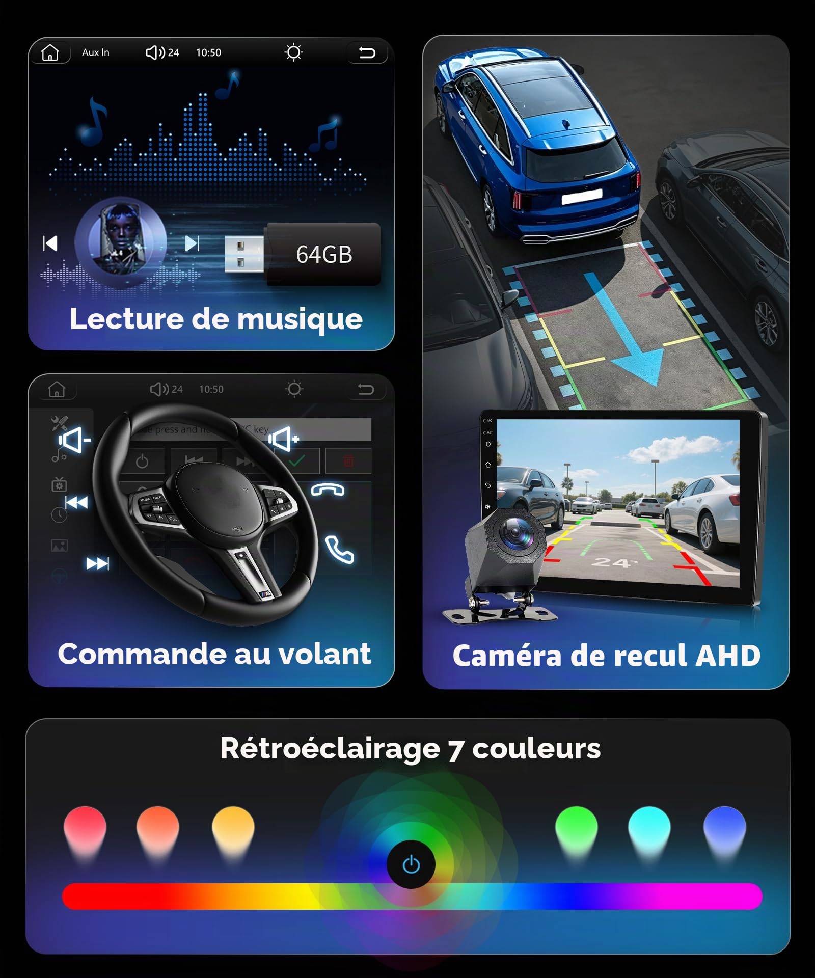 Hodozzy Autoradio pour Toyota Yaris 2012-2017 avec CarPlay sans Fil Android Auto, 9 Pouce Touchsreen avec Bluetooth/RDS Radio/SWC/GPS/Youtube/USB/V-Link/+Caméra de Recul