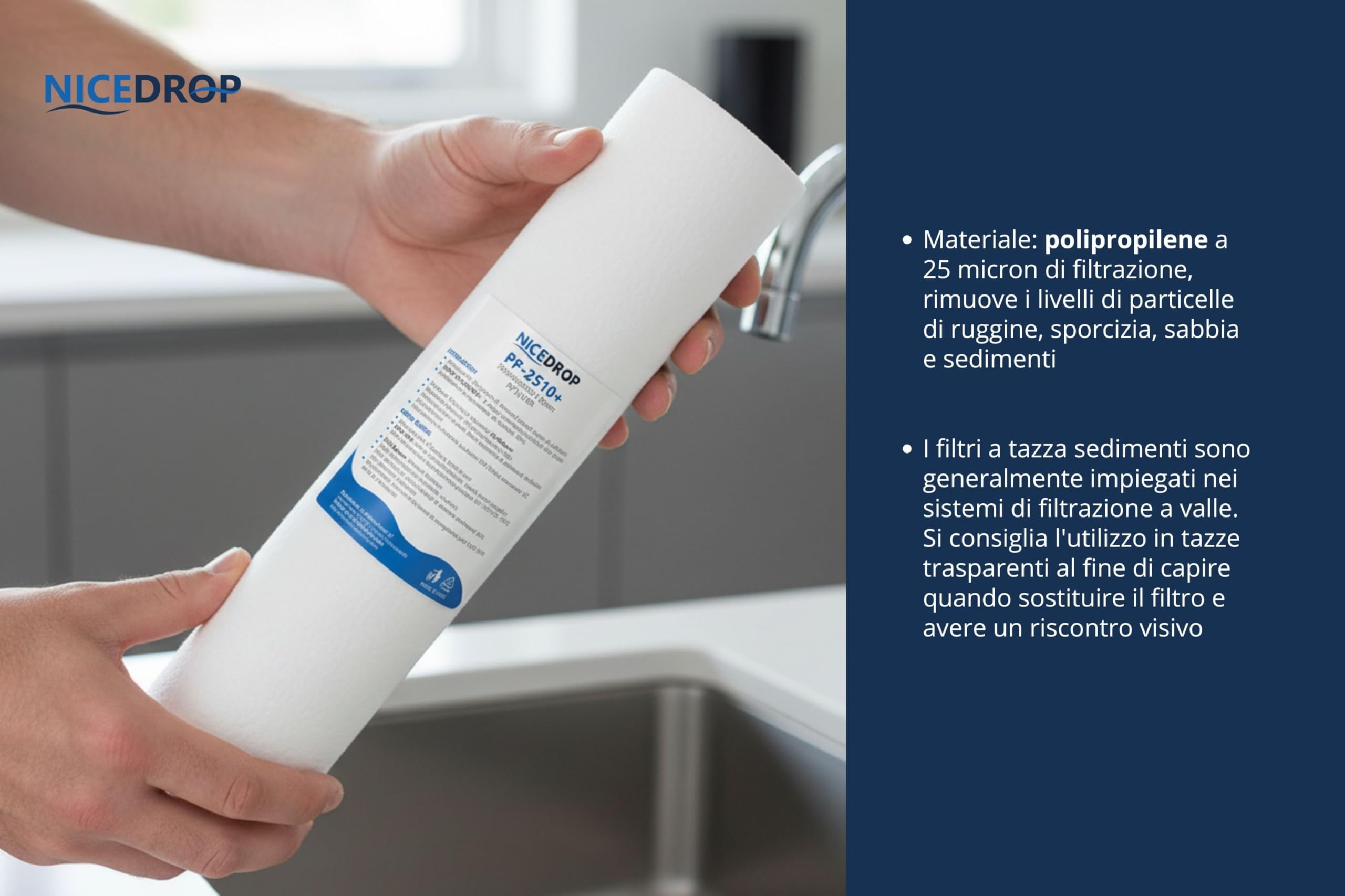 Sistema di Filtrazione a 2 Stadi - Tazza Duo - Rimuove dall'acqua sabbia, ruggine, alghe e particelle in sospensione - Purifica e depura l'acqua da pesticidi, ruggine, particelle in sospensione, cloro