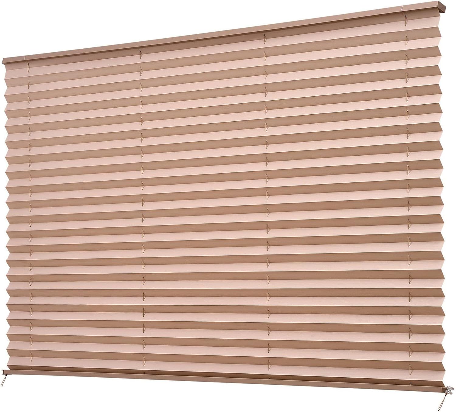 62" x 32" RV Pleated Blinds, Polyester Fabric Shades for Privacy & Sun Blocking, Easy Install for Camper Travel Trailer Motorhome Windows (Cappuccino)