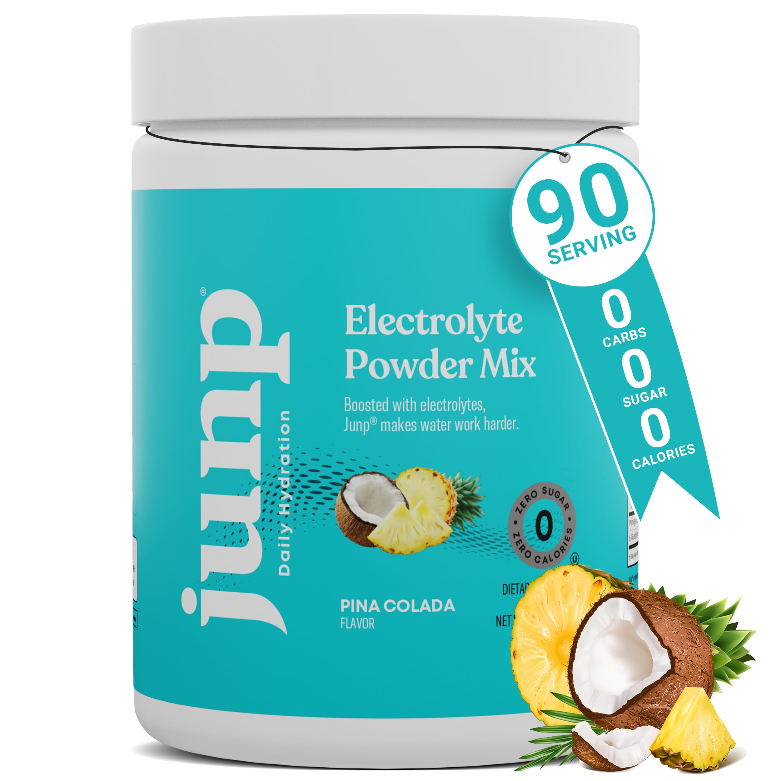 - Electrolytes Powder No Sugar No Carbs – Pina Colada Coconut Pineapple Keto Electrolyte Drink Mix - Potassium & Salt Hydration Powder Electrolytes - Zero Calorie Sugar Free Electrolyte Powder 90ct