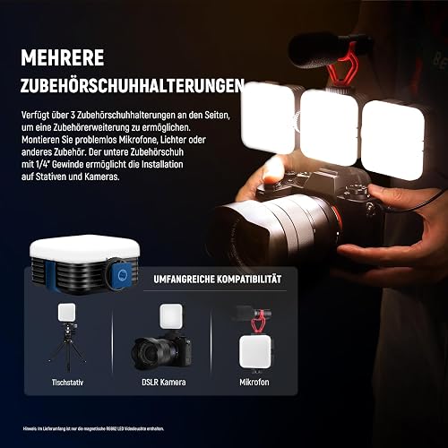 Neewer RGB62 Magnetic RGB Video Light with Upgraded APP Control, 360° Full Color LED Camera Light with 3 Cold Shoes CRI97+ 2500K-8500K 17 Scenes 2000mAh Rechargeable Portable Photography Lighting - 8