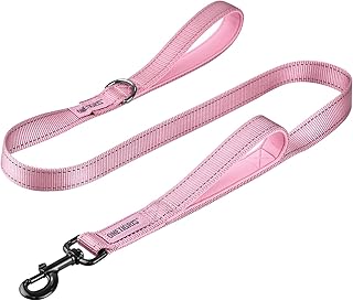 OneTigris Hundeleine mit 2 Griffe und Reflektierenden Streifen 122cm Rosa
