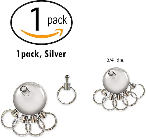 Miniatura 4 de Lucky Line Llavero de liberación de llave 1 por tarjeta (42701), plata