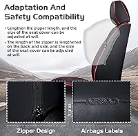 Vista 3 de Fundas de Asiento de Coche para Nissan Murano 2003-2026, Funda de Asiento Completa de Piel Nappa Impermeable, Protector de Asiento Automotriz negro