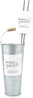 Weddingstar Wedding Sparkler Send-Off Kit with 3 Galvanized Tin Buckets | 6 Stickers and 60 Tags - Let Love Sparkle