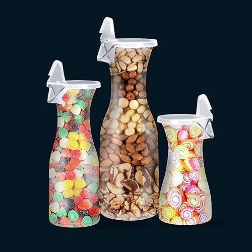 Miniatura 4 de Jarra jarra de jugo, jarra de bebidas, acrílico transparente irrompible, a prueba de roturas, decantador de vinojugo con tapa, 40 onzas