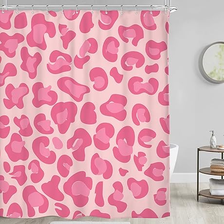 Riyidecor Pink Cheetah Shower Curtain: Unleash Your Wild Style