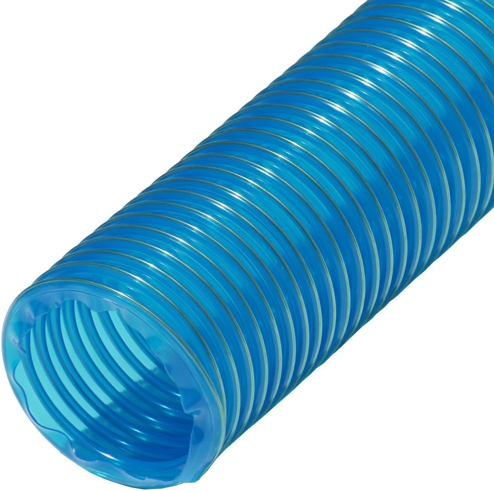 Rubber-Cal 01-203-5-12 "PVC Flexduct" General Purpose, 5"ID x 12' Fully Stretched, Blue