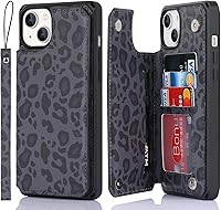 Vista 29 de Cavor Funda para iPhone 13 con tarjetero, funda tipo cartera para mujeres y hombres, fundas de teléfono para iPhone 13 con soporte y correa, funda
