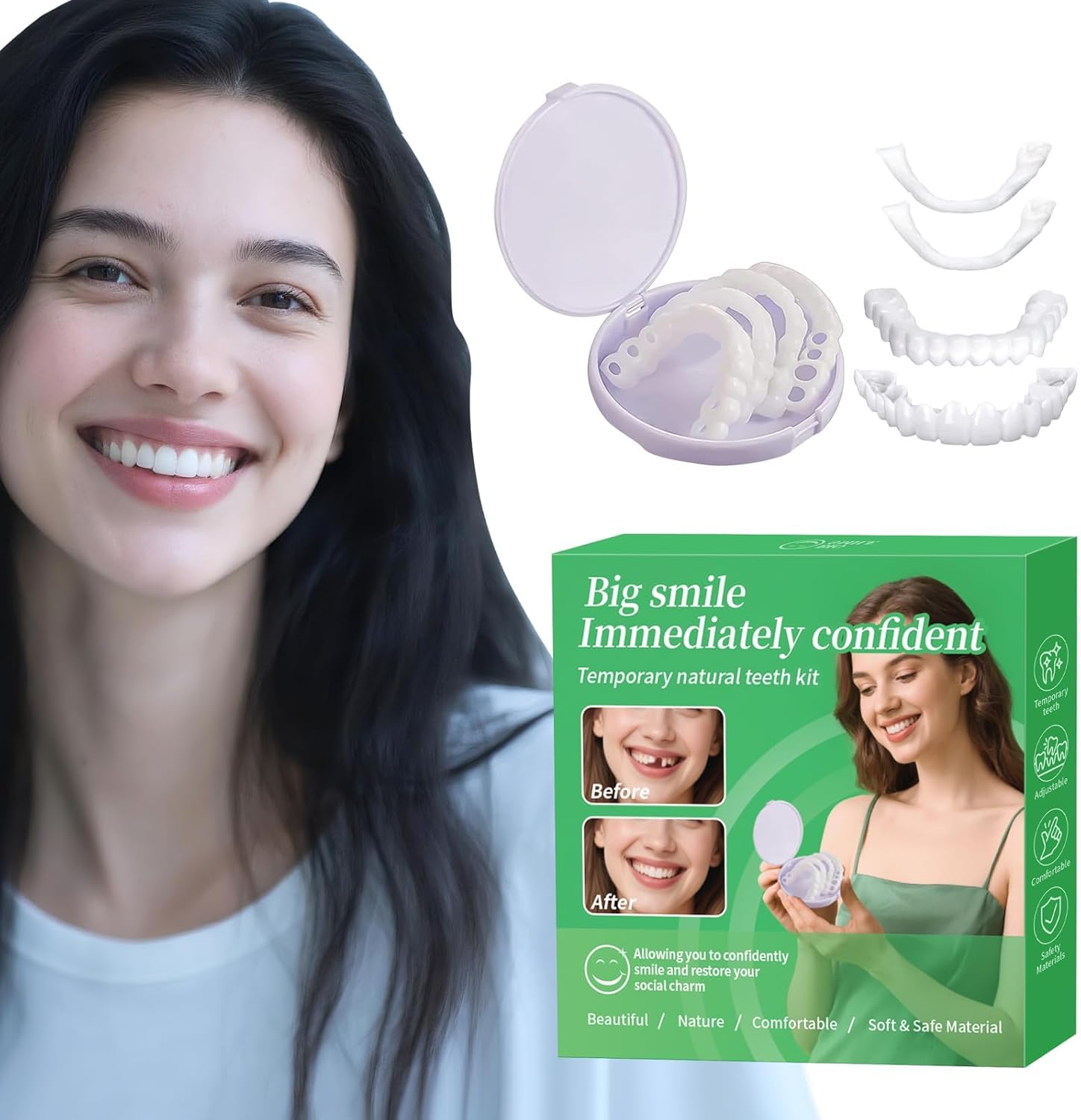 診療案内｜名古屋市西区の歯医者｜なの花おとなこども歯科 女性と男性のための一時的なベニアキット、歯の交換キット、自然で快適な(1カウント(1パック)、ナチュラル)-KAZ2