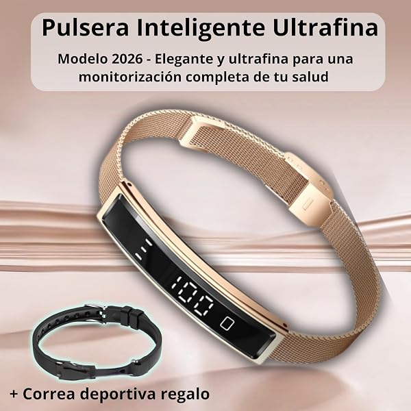 smartia – Pulsera Inteligente Ultrafina, Smart Band con Bluetooth Modelo 2026, Pulsera tracker de actividad y sueño, Seguimiento integral de tu salud, Band con pantalla táctil - 2