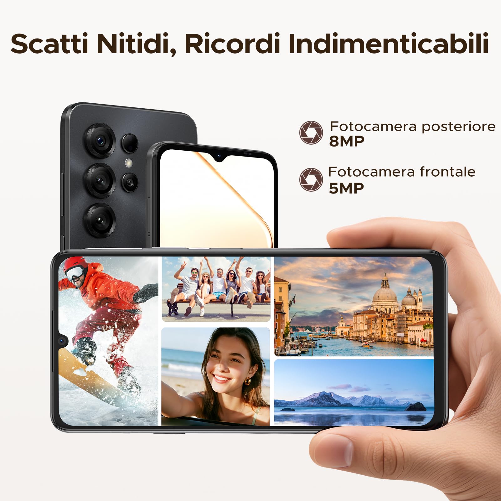 Note 56X Smartphone Android 16, 6150mAh, 24GB + 64GB/2TB TF, 6.56" HD+ 90Hz IPS, 4G Telefono Cellular offerta Smartphone, 8.45 mm Ultrasottile, 8MP+5MP/Dual SIM/Octa Core/Face ID/GPS, Nero