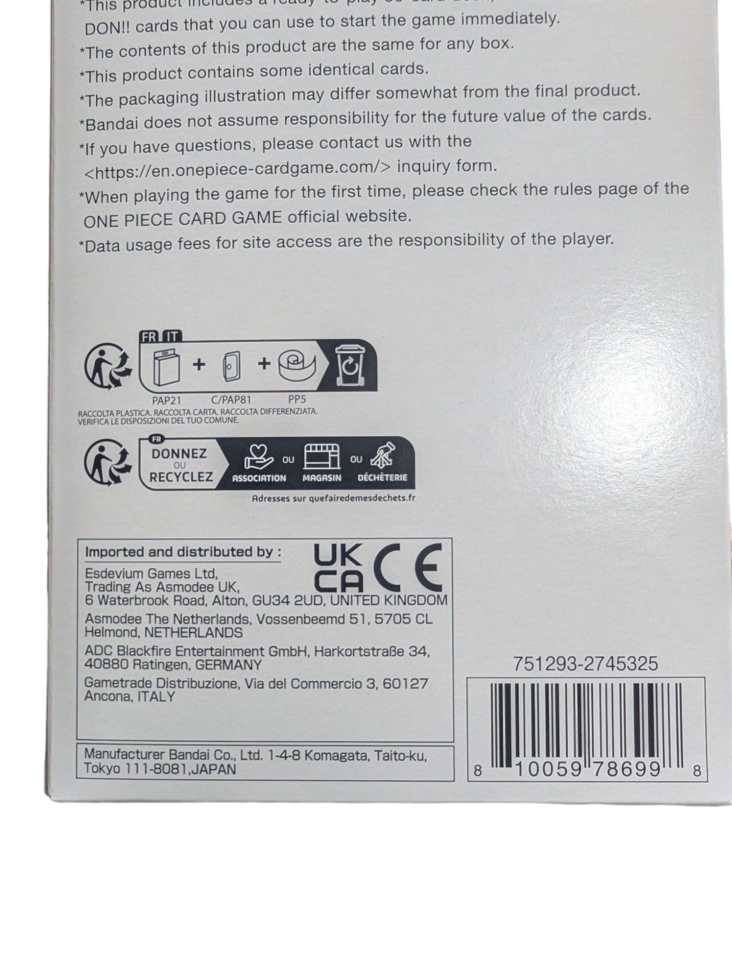 One piece card game: starter deck - 3d2y - [st-14] (eng) by bandai