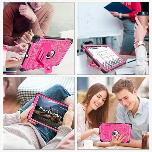 Miniatura 9 de BENTOBEN Funda para iPad Air 2iPad 9.7 20172018Pro 9.7, iPad 56 generación, purpurina de 3 capas de cuerpo completo, soporte protector de cuero